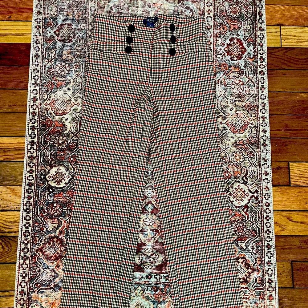 Verve Blues-  Plaid Dress Pants, with Buttons up the Front
